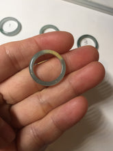 Load image into Gallery viewer, 15.7mm size 5 100% natural type A icy watery green/blue icy watery Guatemala jadeite jade band ring group BP87