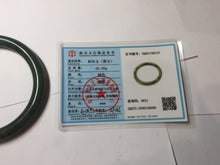 Load image into Gallery viewer, 61mm certified 100% Natural dark green/black round cut nephrite (碧玉) bangle HN105-9147