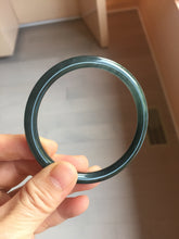 Load image into Gallery viewer, 卖了 60mm Type A 100% Natural icy black(冰乌鸡) blue gray Guatemala Slim Round Cut Jadeite Bangle PJ152-1378