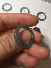 Load image into Gallery viewer, 15.7mm size 5 100% natural type A icy watery green/blue icy watery Guatemala jadeite jade band ring group BP87