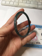 Load image into Gallery viewer, 55.7mm Type A 100% Natural dark green/blue/gray/black Guatemala slim round cut Jadeite bangle PJ108-5630