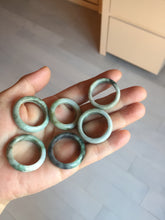 Load image into Gallery viewer, Size 7 3/4-13 100% natural type A light green/black/white/brown jadeite band ring group PD197