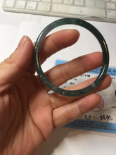 Load image into Gallery viewer, 55.7mm Type A 100% Natural dark green/blue/gray/black Guatemala slim round cut Jadeite bangle PJ108-5630