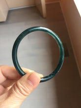 Load image into Gallery viewer, 58.8mm Type A 100% Natural icy black(冰乌鸡) blue gray Guatemala Slim Round Cut Jadeite Bangle PJ153-1373