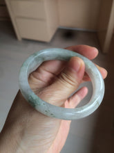 Load image into Gallery viewer, 51.5mm certified 100% natural Type A light green/white oval jadeite jade bangle AZ124-2782