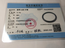 Load image into Gallery viewer, 56.3mm Certified Type A 100% Natura dark blue/green/gray/black Guatemala slim round cut Jadeite bangle PJ109-5626