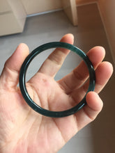 Load image into Gallery viewer, 58.8mm Type A 100% Natural icy black(冰乌鸡) blue gray Guatemala Slim Round Cut Jadeite Bangle PJ153-1373