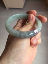 Load image into Gallery viewer, 52.8mm Type A 100% Natural light green black (Wuji) Jadeite Jade bangle PD14