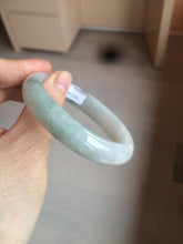 Load image into Gallery viewer, 51.5mm certified 100% natural Type A light green/white oval jadeite jade bangle AZ124-2782