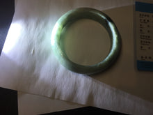 Load image into Gallery viewer, 58mm certified Type A 100% Natural light green gray chubby Jadeite Jade bangle BS115-6636