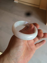 Load image into Gallery viewer, 50mm Certified Type A 100% Natural sunny green/white Jadeite Jade oval bangle BF26-1484