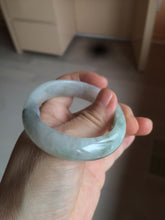 Load image into Gallery viewer, 51.5mm certified 100% natural Type A light green/white oval jadeite jade bangle AZ124-2782