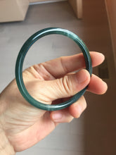 Load image into Gallery viewer, 60.3mm Type A 100% Natural icy black(冰乌鸡) blue gray Guatemala Slim Round Cut Jadeite Bangle PJ154-1358