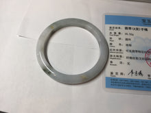 Load image into Gallery viewer, 57.7mm certified Type A 100% Natural green yellow brown white slim Jadeite Jade bangle BS89-6674
