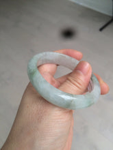 Load image into Gallery viewer, 51.5mm certified 100% natural Type A light green/white oval jadeite jade bangle AZ124-2782