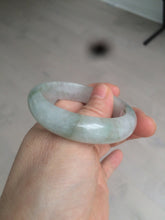 Load image into Gallery viewer, 51.5mm certified 100% natural Type A light green/white oval jadeite jade bangle AZ124-2782