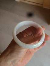 Load image into Gallery viewer, 50mm Certified Type A 100% Natural sunny green/white Jadeite Jade oval bangle BF26-1484