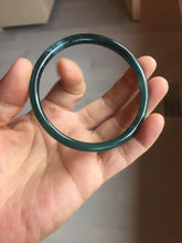 Load image into Gallery viewer, 60.3mm Type A 100% Natural icy black(冰乌鸡) blue gray Guatemala Slim Round Cut Jadeite Bangle PJ154-1358