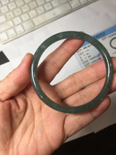 Load image into Gallery viewer, 56.3mm Certified Type A 100% Natura dark blue/green/gray/black Guatemala slim round cut Jadeite bangle PJ109-5626