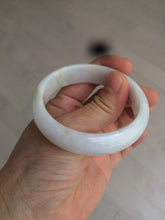 Load image into Gallery viewer, 50mm Certified Type A 100% Natural sunny green/white Jadeite Jade oval bangle BF26-1484