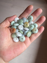 Load image into Gallery viewer, 14mm Type A 100% Natural white light green purple yellow Jadeite Jade abacus bead pendant group BP91 Add-on item