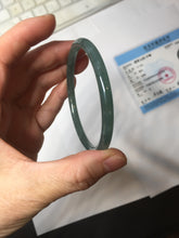 Load image into Gallery viewer, 56.3mm Certified Type A 100% Natura dark blue/green/gray/black Guatemala slim round cut Jadeite bangle PJ109-5626