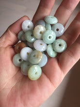 Load image into Gallery viewer, 14mm Type A 100% Natural white light green purple yellow Jadeite Jade abacus bead pendant group BP91 Add-on item