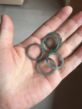 Load image into Gallery viewer, 17.3mm US Size 7 100% natural type A icy watery green/blue icy watery Guatemala jadeite jade band ring group PH224