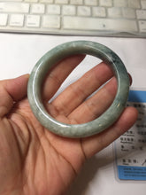 Load image into Gallery viewer, 57mm certified Type A 100% Natural light green gray Jade jadeite bangle BS116-6634