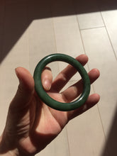 Load image into Gallery viewer, 55mm certified 100% Natural dark green/black nephrite (碧玉) bangle HT168-3-3890