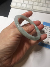 Load image into Gallery viewer, 57.5mm certified 100% natural Type A light green white round cut jadeite jade bangle PE11-3843