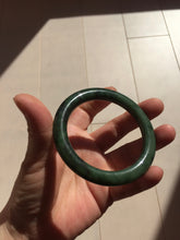 Load image into Gallery viewer, 54.9mm certified 100% Natural dark green/black nephrite (碧玉) bangle HT168-2-3910