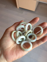 Load image into Gallery viewer, Size 7 3/4-13 100% natural type A light green/purple/white/brown jadeite band ring group PD196