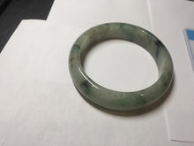 Load image into Gallery viewer, 58mm certified Type A 100% Natural light green gray chubby Jadeite Jade bangle BS117-6632