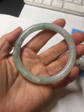 Load image into Gallery viewer, 57.5mm certified 100% natural Type A light green white round cut jadeite jade bangle PE11-3843