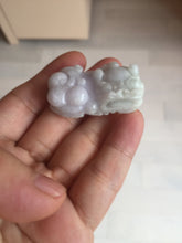 Load image into Gallery viewer, 43mm 100% natural type A light purple green white jadeite jade 3D PiXiu(貔貅) pendant/desk decor BP95