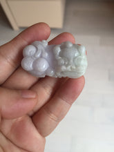 Load image into Gallery viewer, 43mm 100% natural type A light purple green white jadeite jade 3D PiXiu(貔貅) pendant/desk decor BP95
