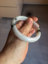 Load image into Gallery viewer, 56.5mm certified type A 100% Natural dark green/white jadeite jade bangle BG75-1837
