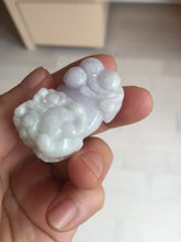 Load image into Gallery viewer, 43mm 100% natural type A light purple green white jadeite jade 3D PiXiu(貔貅) pendant/desk decor BP95
