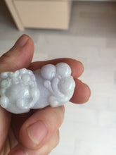 Load image into Gallery viewer, 43mm 100% natural type A light purple green white jadeite jade 3D PiXiu(貔貅) pendant/desk decor BP95