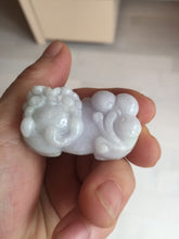 Load image into Gallery viewer, 43mm 100% natural type A light purple green white jadeite jade 3D PiXiu(貔貅) pendant/desk decor BP95