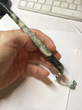 Load image into Gallery viewer, 55mm Certified Type A 100% Natural dark green/gray round cut Jadeite bangle PA227-2426