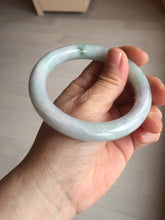 Load image into Gallery viewer, 58.5mm certified type A 100% Natural sunny green/purple round cut Jadeite Jade bangle BM84-0022