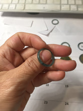 Load image into Gallery viewer, 17.3mm US Size 7 100% natural type A icy watery green/blue icy watery Guatemala jadeite jade band ring group PH224