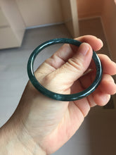 Load image into Gallery viewer, 57mm Type A 100% Natural icy black(冰乌鸡) blue gray Guatemala Slim Round Cut Jadeite Bangle PJ157-1371