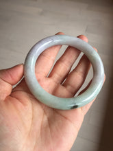 Load image into Gallery viewer, 58.5mm certified type A 100% Natural sunny green/purple round cut Jadeite Jade bangle BM84-0022