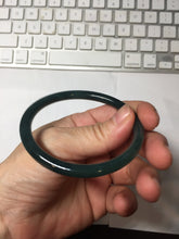 Load image into Gallery viewer, 56mm Type A 100% Natural dark green/blue/gray/black Guatemala slim round cut Jadeite bangle PJ120