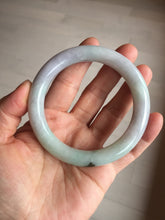 Load image into Gallery viewer, 58.5mm certified type A 100% Natural sunny green/purple round cut Jadeite Jade bangle BM84-0022