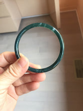 Load image into Gallery viewer, 57mm Type A 100% Natural icy black(冰乌鸡) blue gray Guatemala Slim Round Cut Jadeite Bangle PJ157-1371