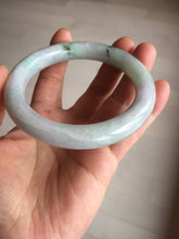 Load image into Gallery viewer, 58.5mm certified type A 100% Natural sunny green/purple round cut Jadeite Jade bangle BM84-0022